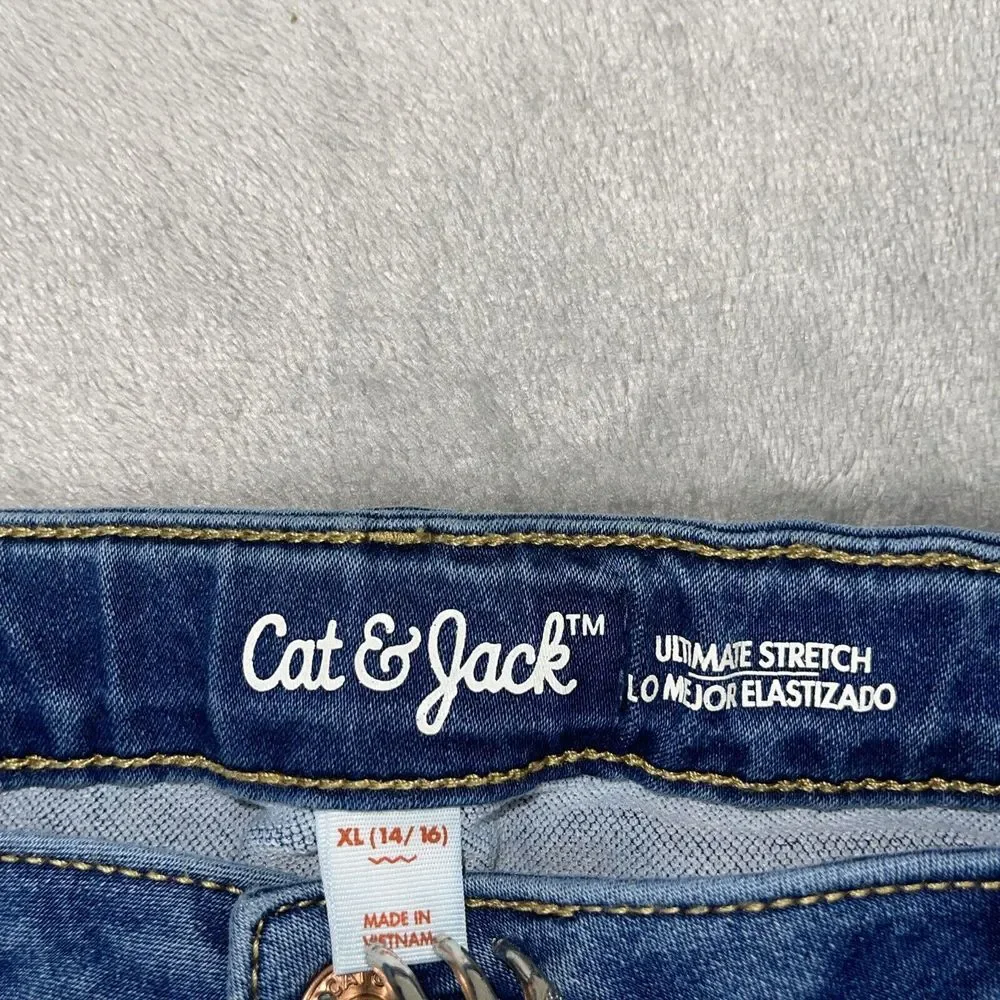 Cat & Jack Jean Skirt Girls XL‎  14/16 Super Stretch Denim Blue (Waist 29